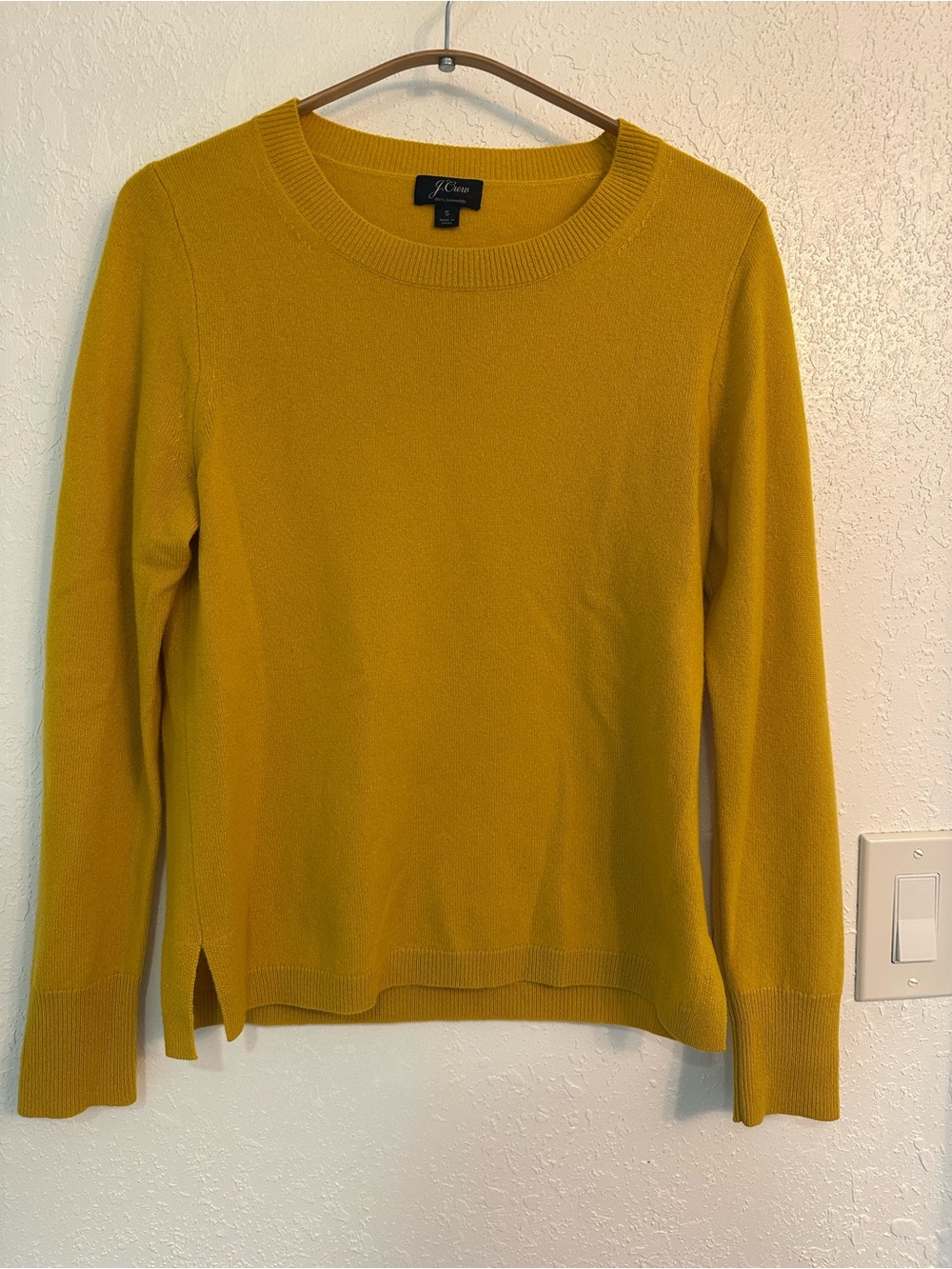 J. Crew 100% Cashmere Sweater Size Small Mustard Yellow